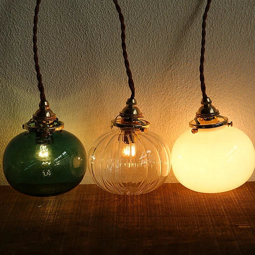 Pendant Light | Vintage Copper & Glass Shade | E26 Socket