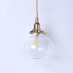 Pendant Light | Vintage Copper & Glass Shade | E26 Socket
