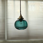 Pendant Light | Vintage Copper & Glass Shade | E26 Socket