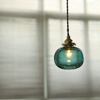 Pendant Light | Vintage Copper & Glass Shade | E26 Socket
