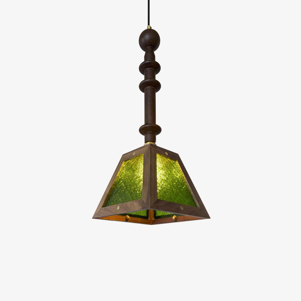 Pendant Light | Walnut & Ash Wood Glass Shade | 20 cm Diameter