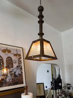 Pendant Light | Walnut & Ash Wood Glass Shade | 20 cm Diameter