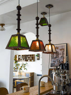 Pendant Light | Walnut & Ash Wood Glass Shade | 20 cm Diameter