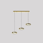 Pendant Light | Circular Acrylic Shades on Linear Bar | 3-Color LED