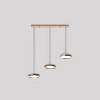 Pendant Light | Circular Acrylic Shades on Linear Bar | 3-Color LED