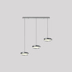 Pendant Light | Circular Acrylic Shades on Linear Bar | 3-Color LED