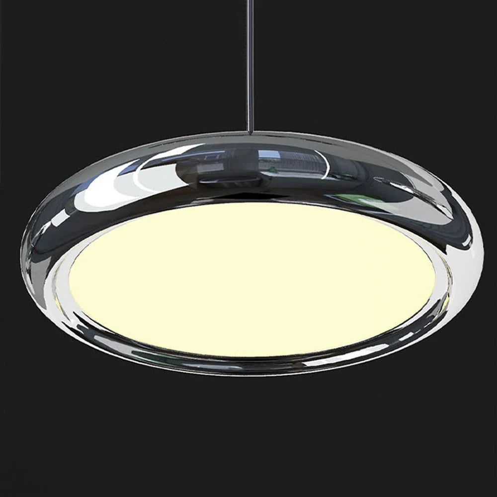 Pendant Light | Circular Acrylic Shades on Linear Bar | 3-Color LED