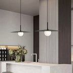 Pendant Light | Dish-Shaped Glass Shade | Black, White or Grey
