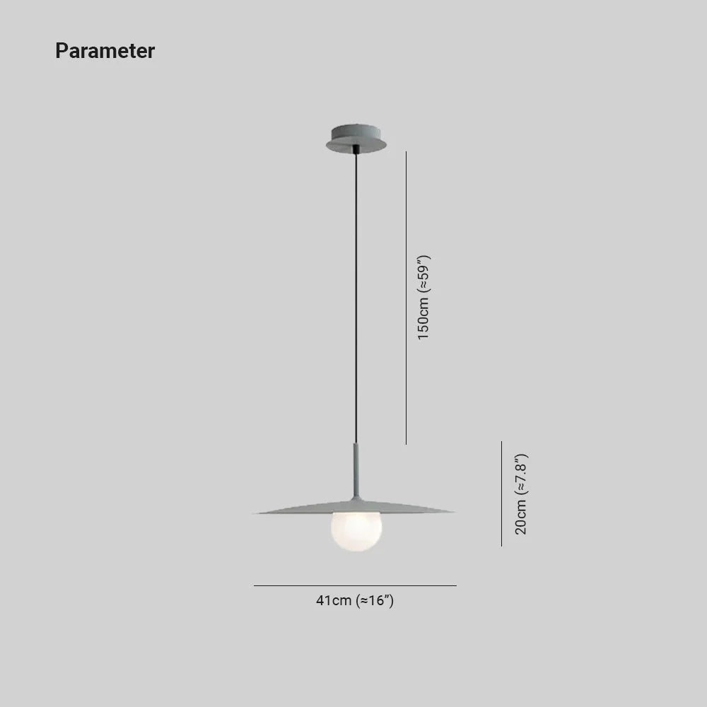 Pendant Light | Dish-Shaped Glass Shade | Black, White or Grey