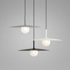 Pendant Light | Dish-Shaped Glass Shade | Black, White or Grey