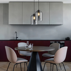 Glass Pendant Lamp | Double Amber & Smoke Gray Shade | E27 Socket