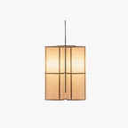 Pendant Light | Japanese Lantern Fabric Shade | Slim Metal Frame