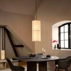 Pendant Light | Japanese Lantern Fabric Shade | Slim Metal Frame