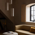 Pendant Light | Japanese Lantern Fabric Shade | Slim Metal Frame