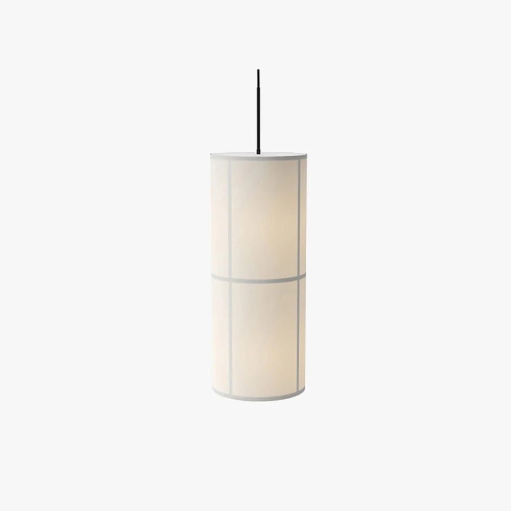 Pendant Light | Japanese Lantern Fabric Shade | Slim Metal Frame