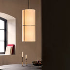 Pendant Light | Japanese Lantern Fabric Shade | Slim Metal Frame