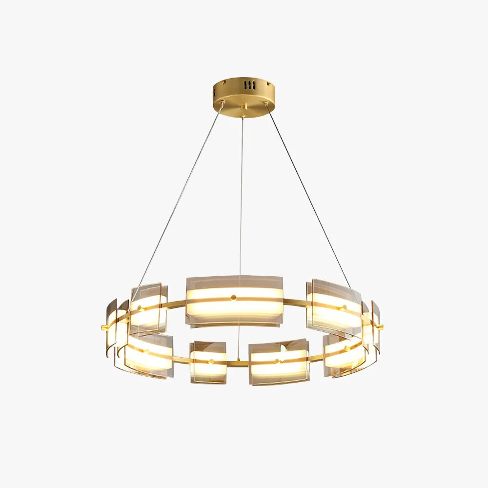 Pendant Light | Minimalist Copper Ring & Glass Shade | Dimmable LED