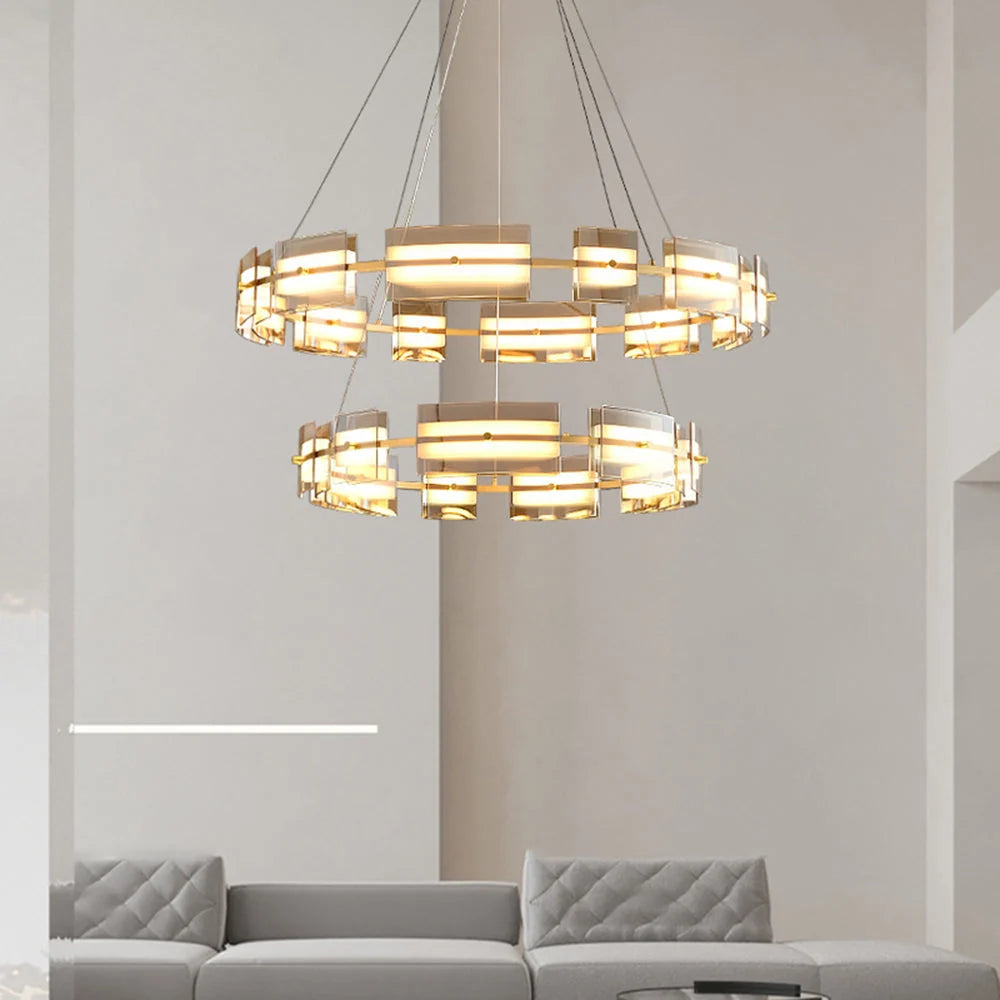 Pendant Light | Minimalist Copper Ring & Glass Shade | Dimmable LED