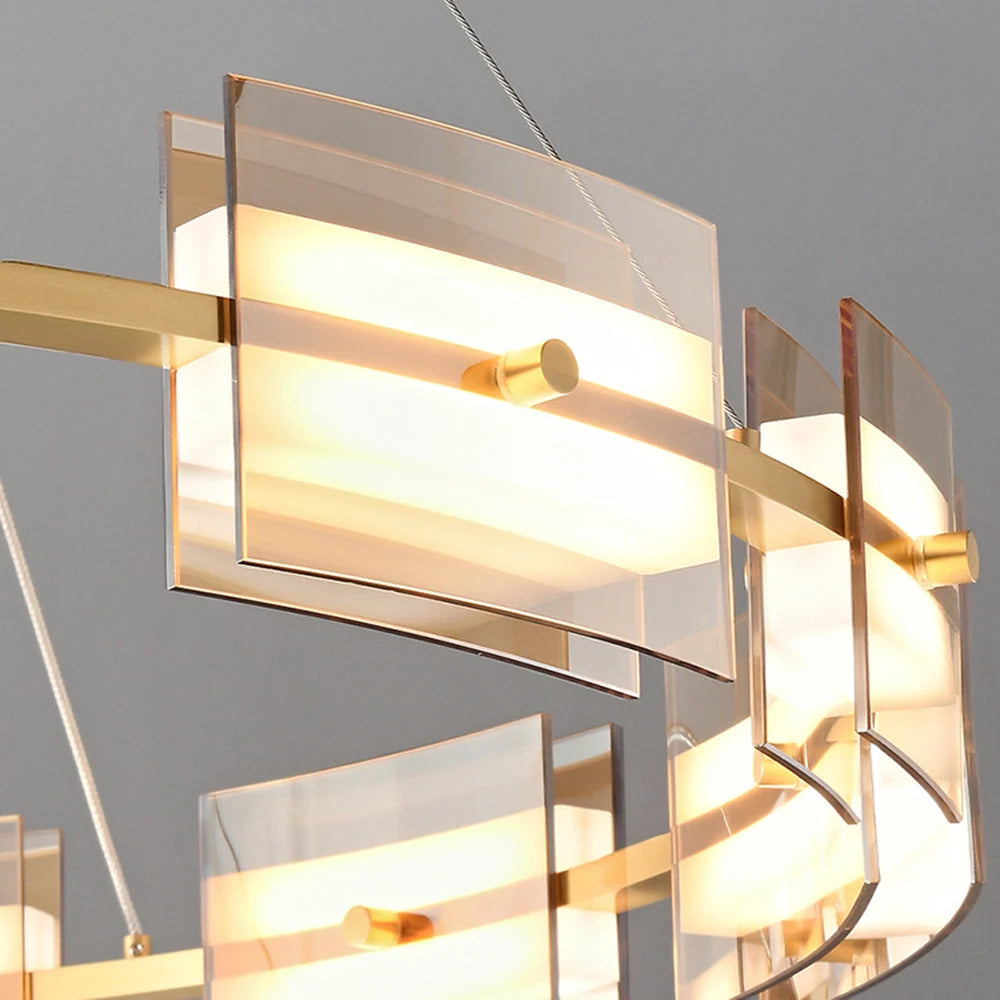 Pendant Light | Minimalist Copper Ring & Glass Shade | Dimmable LED