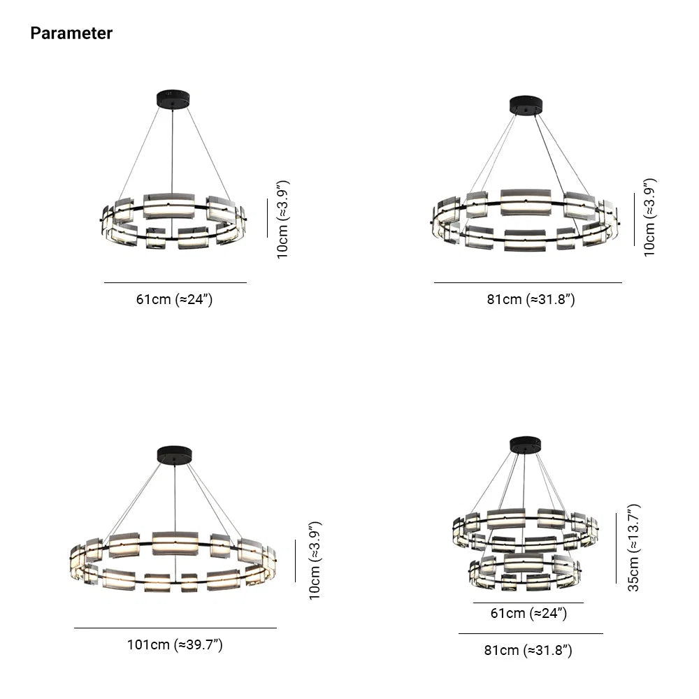 Pendant Light | Minimalist Copper Ring & Glass Shade | Dimmable LED