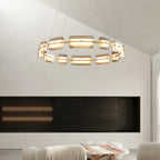 Pendant Light | Minimalist Copper Ring & Glass Shade | Dimmable LED