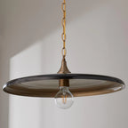 Pendant Light | Vintage Dome Metal Shade | Adjustable Chain
