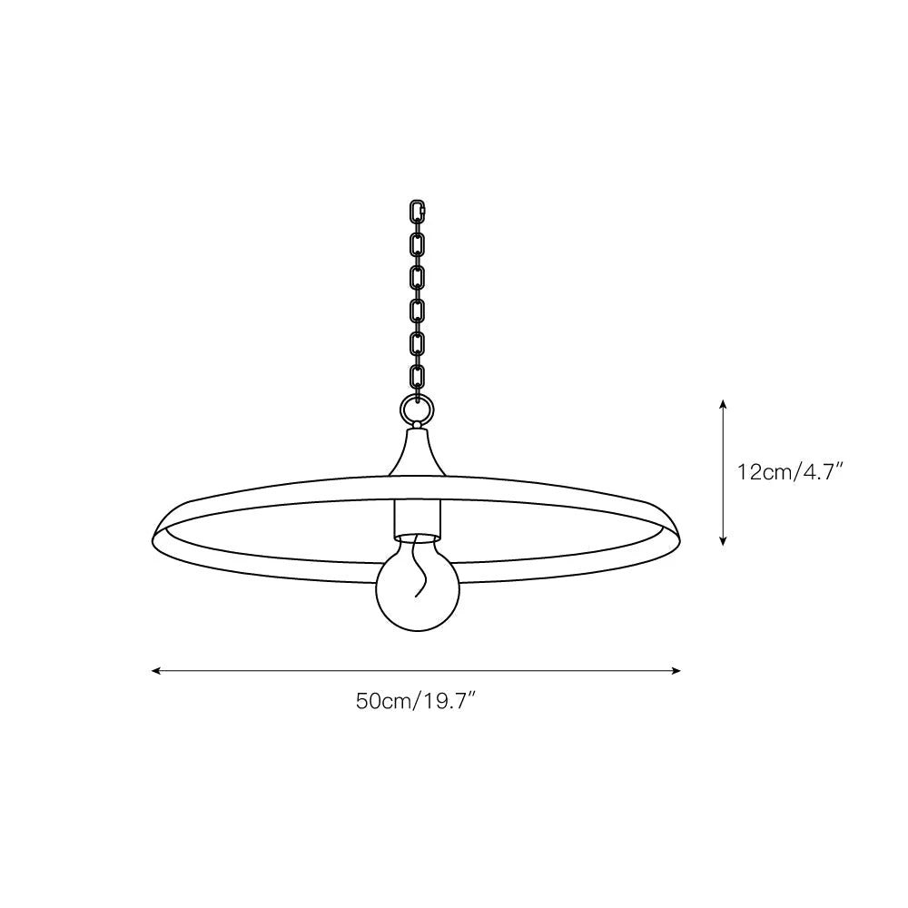 Pendant Light | Vintage Dome Metal Shade | Adjustable Chain