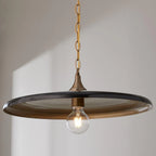 Pendant Light | Vintage Dome Metal Shade | Adjustable Chain
