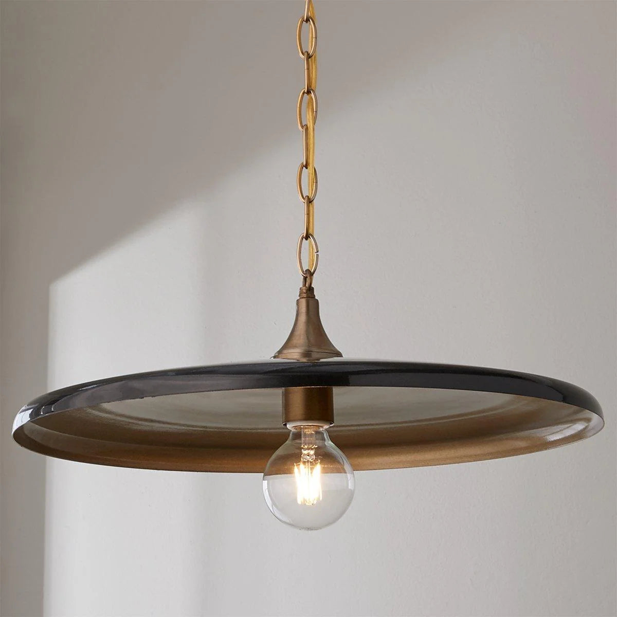 Pendant Light | Vintage Dome Metal Shade | Adjustable Chain