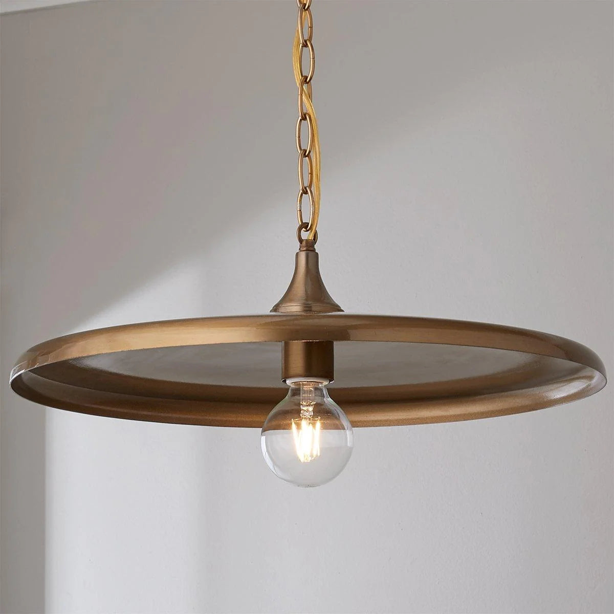 Pendant Light | Vintage Dome Metal Shade | Adjustable Chain