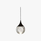 Pendant Light | Moon-Shaped Crystal Shade | Metal Frame