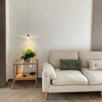 Pendant Light | Moon-Shaped Crystal Shade | Metal Frame