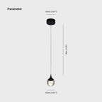 Pendant Light | Moon-Shaped Crystal Shade | Metal Frame