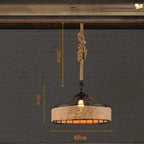 Pendant Light | Rope-Wrapped Iron Dome Shade | LED Bulb Included