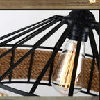 Pendant Light | Rope-Wrapped Iron Dome Shade | LED Bulb Included