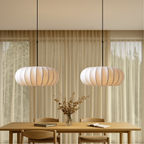 Pendant Light | Handmade Silk Shade | Adjustable Height