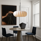 Pendant Light | Handmade Silk Shade | Adjustable Height