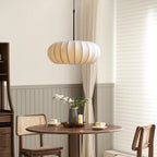 Pendant Light | Handmade Silk Shade | Adjustable Height