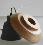 Pendant Light | Conical Aluminum Shade & Wood Accent | 90 cm Drop