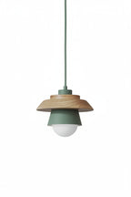 Pendant Light | Conical Aluminum Shade & Wood Accent | 90 cm Drop