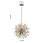 Pendant Light | Wood Bead Starburst Shade | Whitewashed Finish