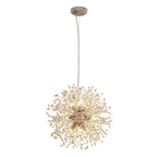 Pendant Light | Wood Bead Starburst Shade | Whitewashed Finish