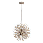 Pendant Light | Wood Bead Starburst Shade | Whitewashed Finish