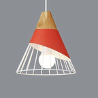 Pendant Light | Wood Cap & Metal Shade | Adjustable Cord
