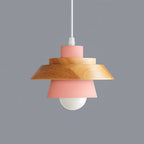 Pendant Light | Wood Cap & Metal Shade | Adjustable Cord
