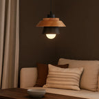 Pendant Light | Wood Cap & Metal Shade | Adjustable Cord