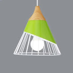 Pendant Light | Wood Cap & Metal Shade | Adjustable Cord