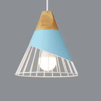 Pendant Light | Wood Cap & Metal Shade | Adjustable Cord