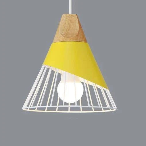Pendant Light | Wood Cap & Metal Shade | Adjustable Cord