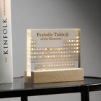 Periodic Table Display | Illuminated Acrylic & Wooden Base | 83 Real Elements